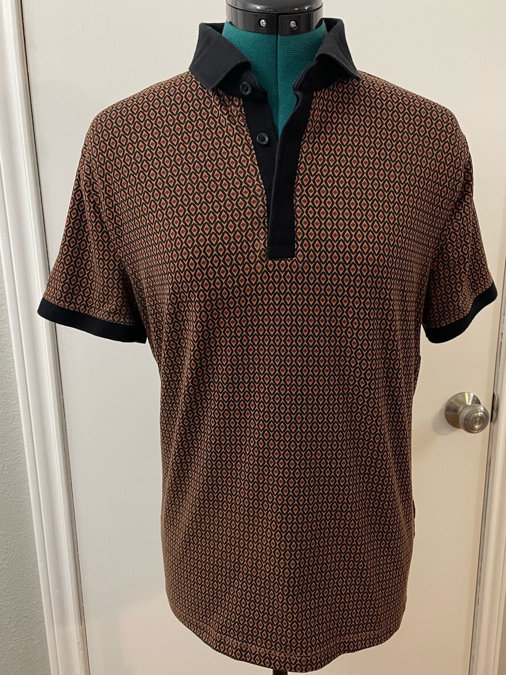 Express Men's Geometric Polo Shirt - Small
